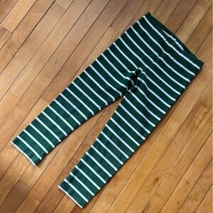 Primary | Green and White Stripe Leggings | Size 6